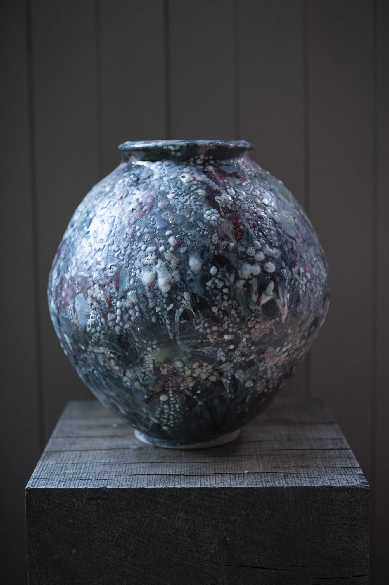 Large Black, Green & Red Vessel II