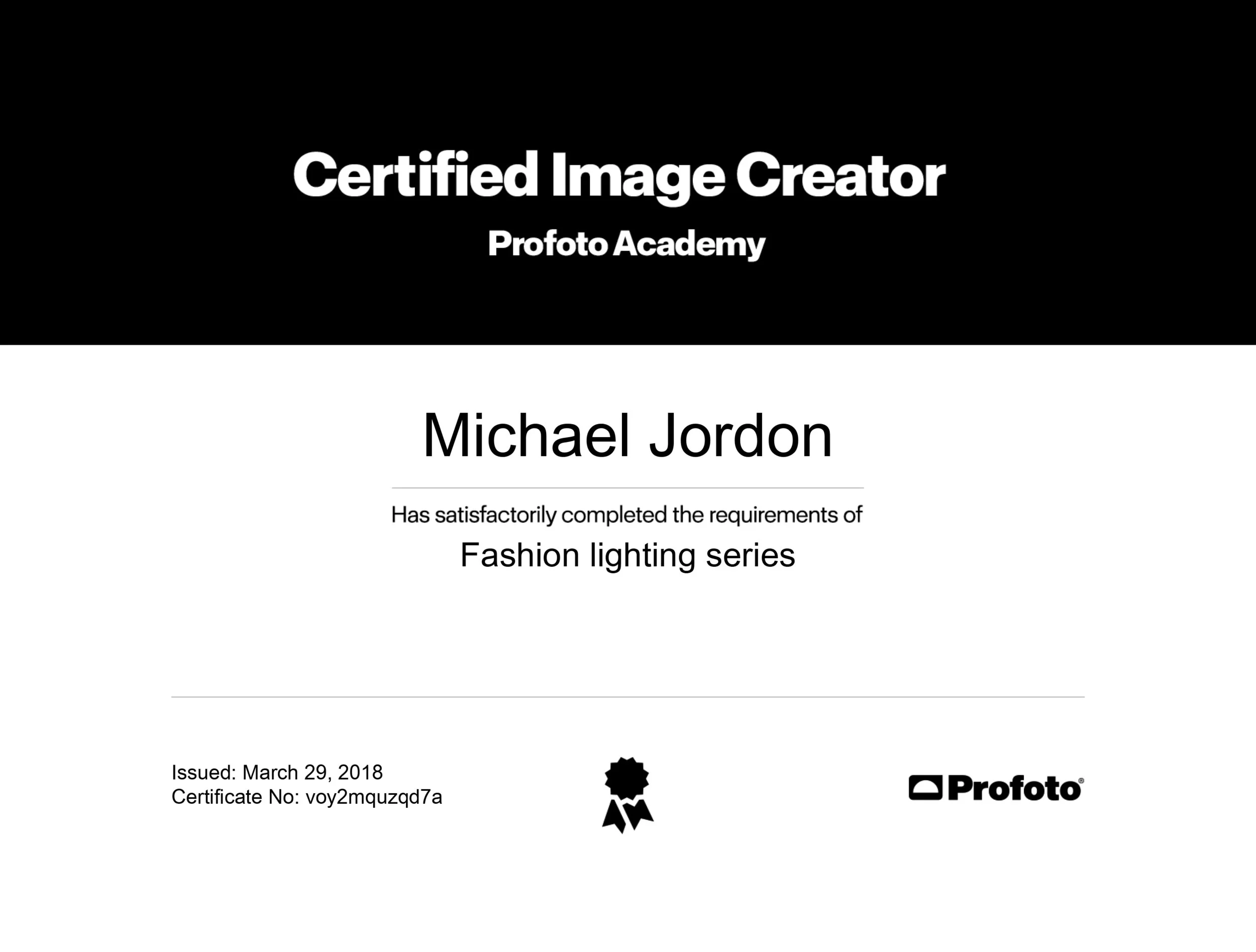 Certificate of Completion