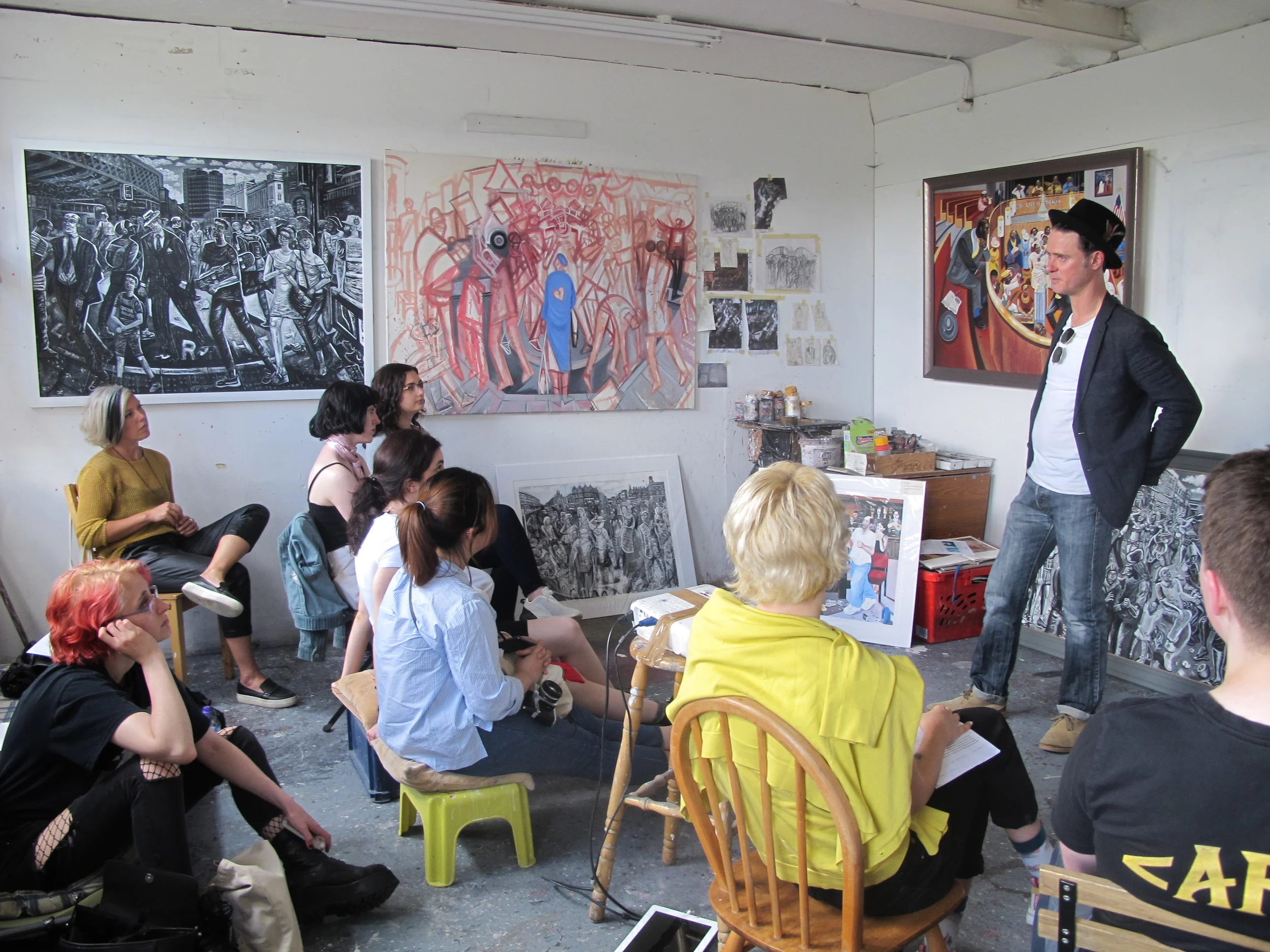 Local London painter, Ed Gray, at his East London studio