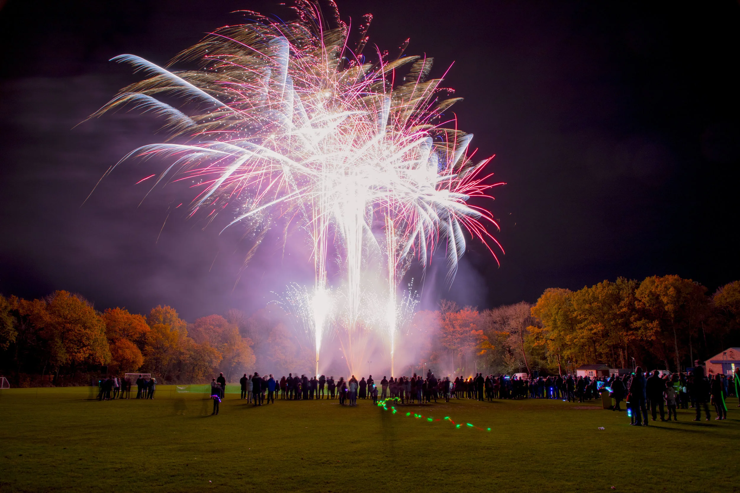 Stunning fireworks at a school fundraiser. 