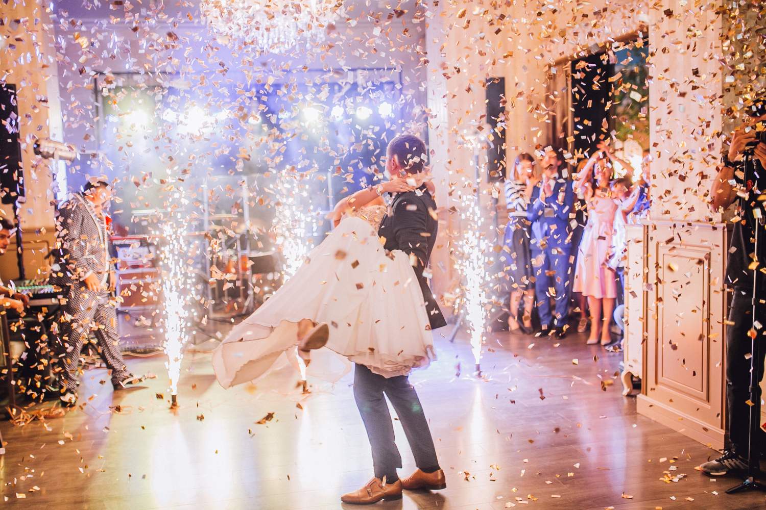 Confetti Canons And First Dance Fireworks