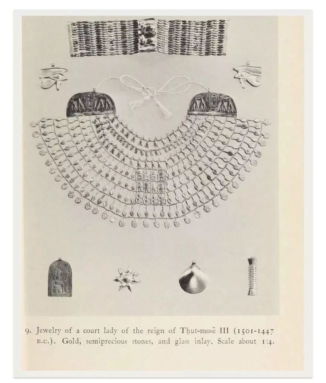 A page from the book "Ancient Egyptian Jewelry" by Ambrose Lansing