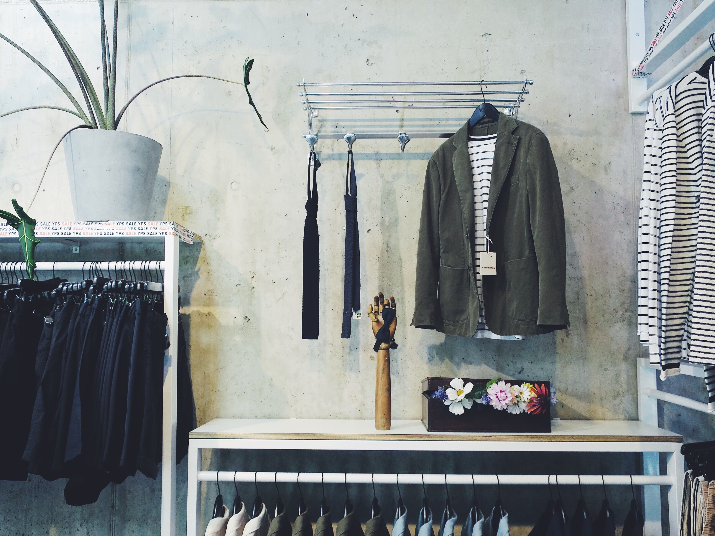 The men's department downstairs at YOUR