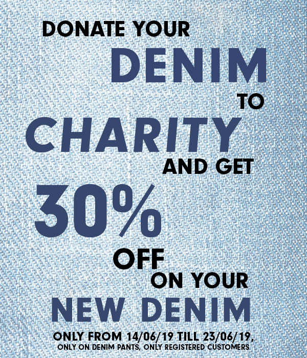 Donate your denim to charity and get 30% off on a new denim! 👖@Your Store Antwerp