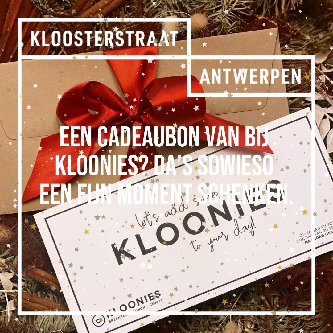 Breakfast, lunch of koffie? Met een cadeaubon van Kloonies laat je zelf kiezen. makkelijk toch?