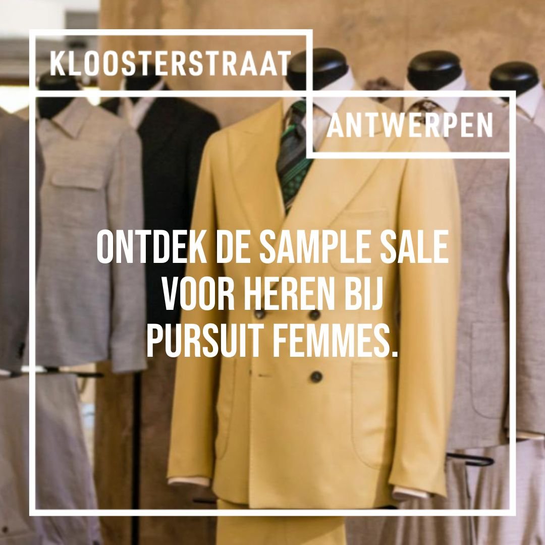 Kom naar de sample voor heren bij Pursuit Femmes.