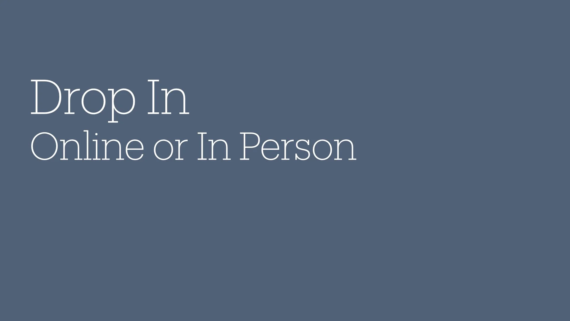 Drop in - single class