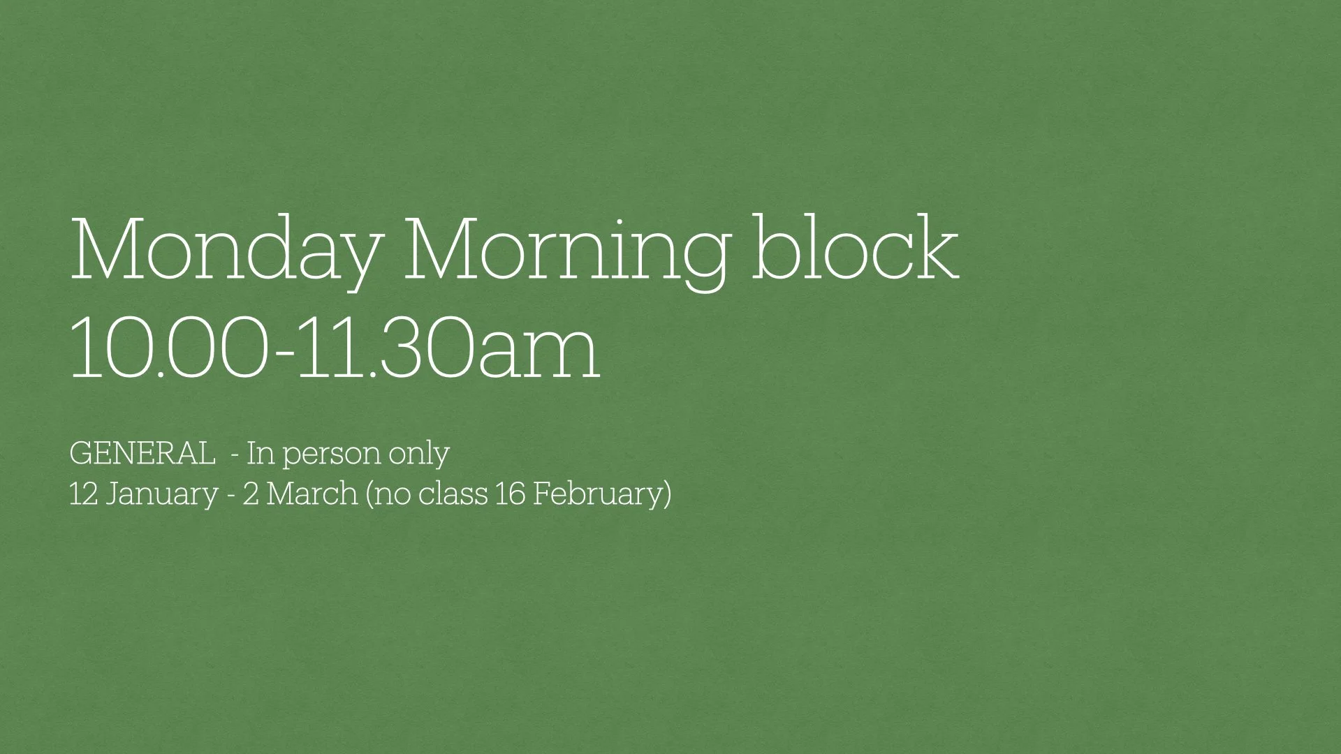 Monday Morning Block