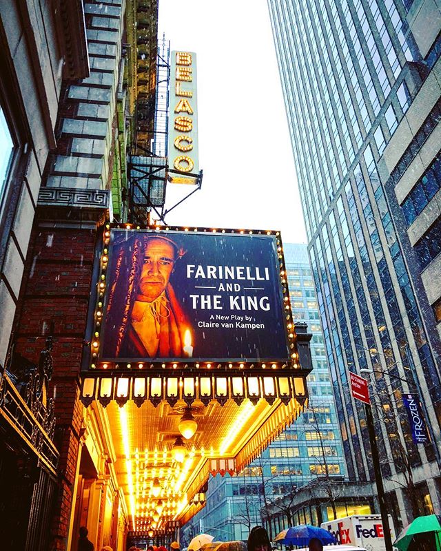 A snowy #matinee of #FarinelliandtheKing at the #BelascoTheatre #broadway #play