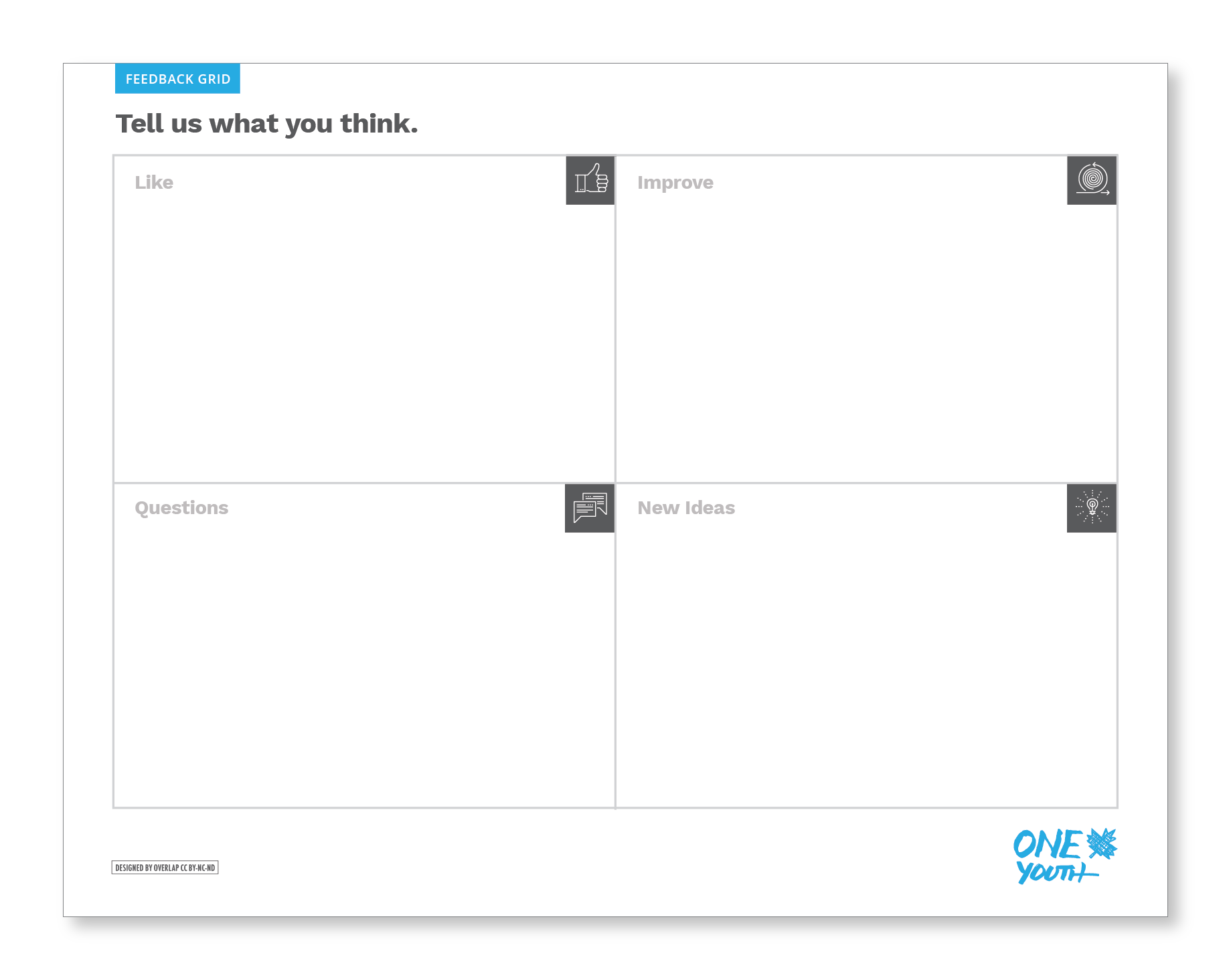 This is what the Feedback Grid looks like before you begin using it.