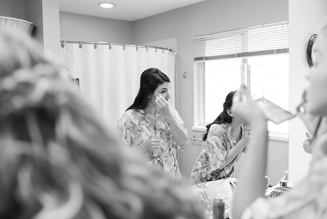 bridesmaids getting ready taken by west midlands wedding photographer Lisa Lander
