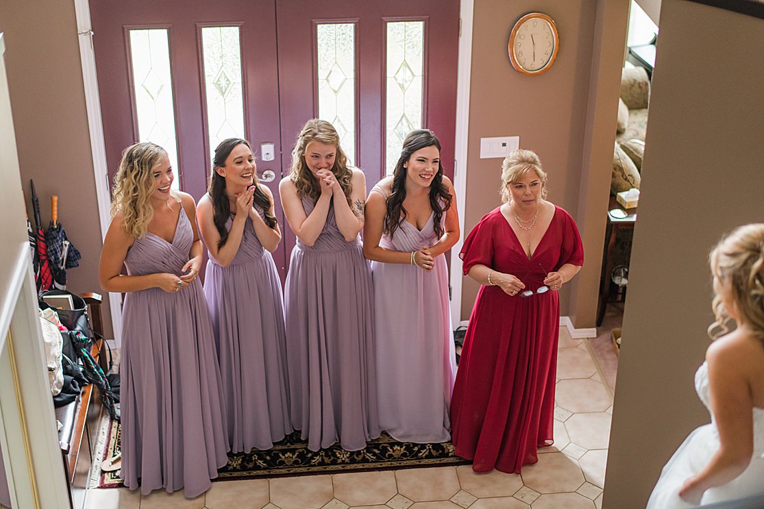 bridesmaids getting ready taken by west midlands wedding photographer Lisa Lander