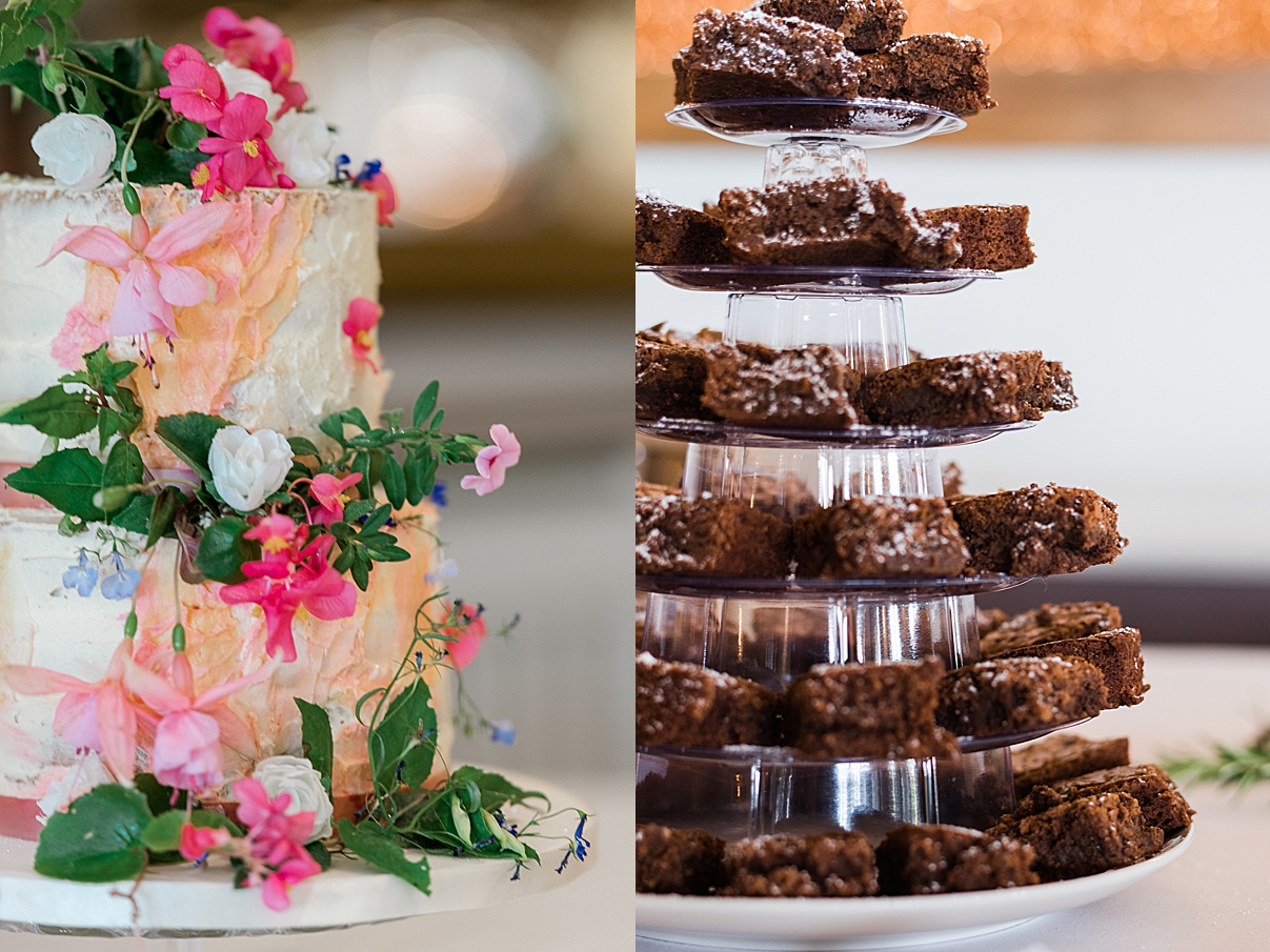 wedding cake and brownies from wedding in shropshire west midlands