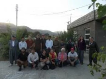 October 2014 delegation on visit to Kurdish villages facing exploitation of land by multinational oil conglomerates.