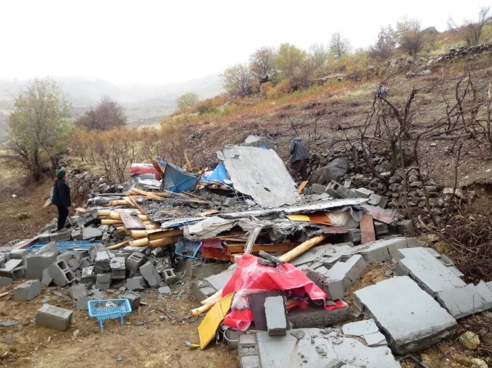 *Home destroyed by Turkish bombardments in the Qandil region. 2015