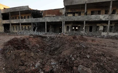 Iranian bombardment of Koya town in Iraqi Kurdistan.