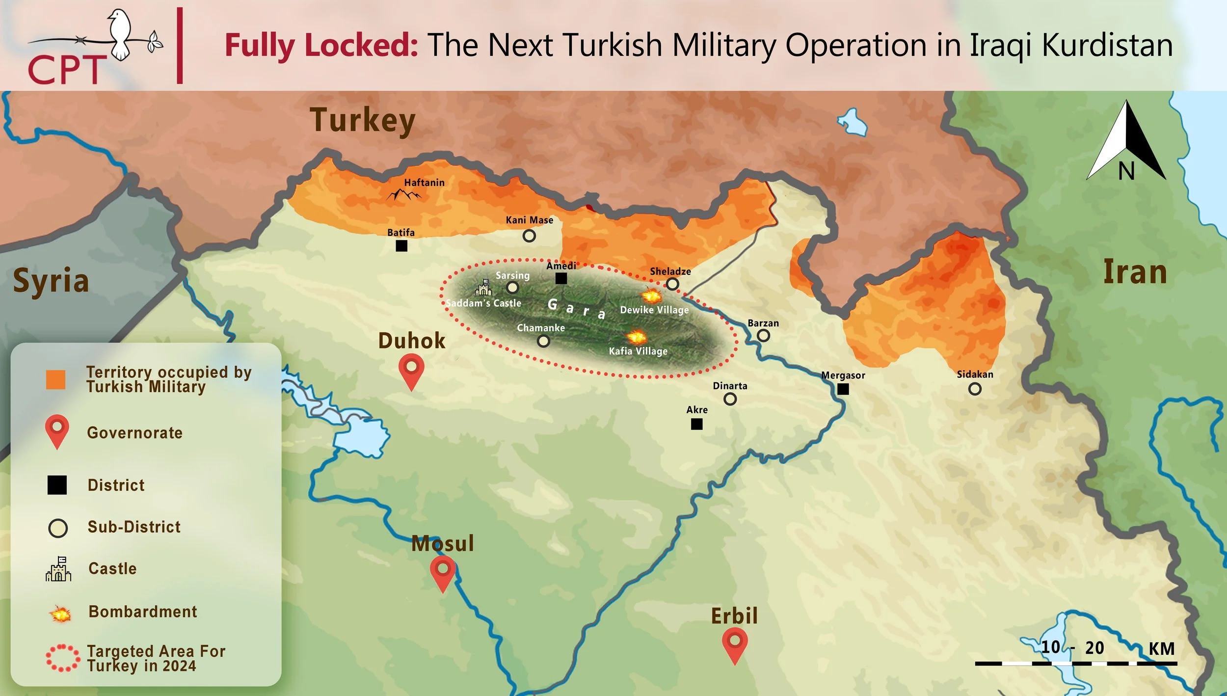 قوفڵکردنی تەواوەتی سەر سنور: ئۆپەراسیۆنی سەربازی بەهاری ٢٠٢٤ی سوپای تورکیا لە قوڵایی خاکی هەرێمی کوردستاندا.