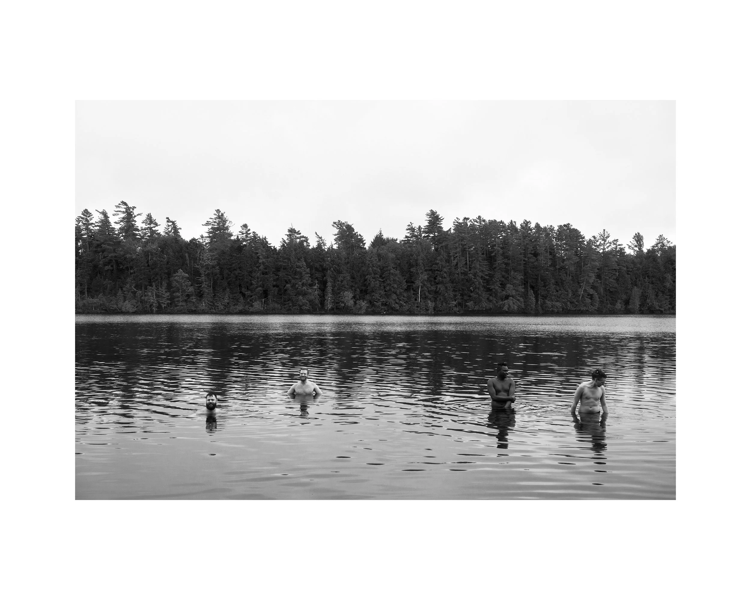   Chris, Drew, Will, and Chris in the lake, Adirondacks, 08.05.24  