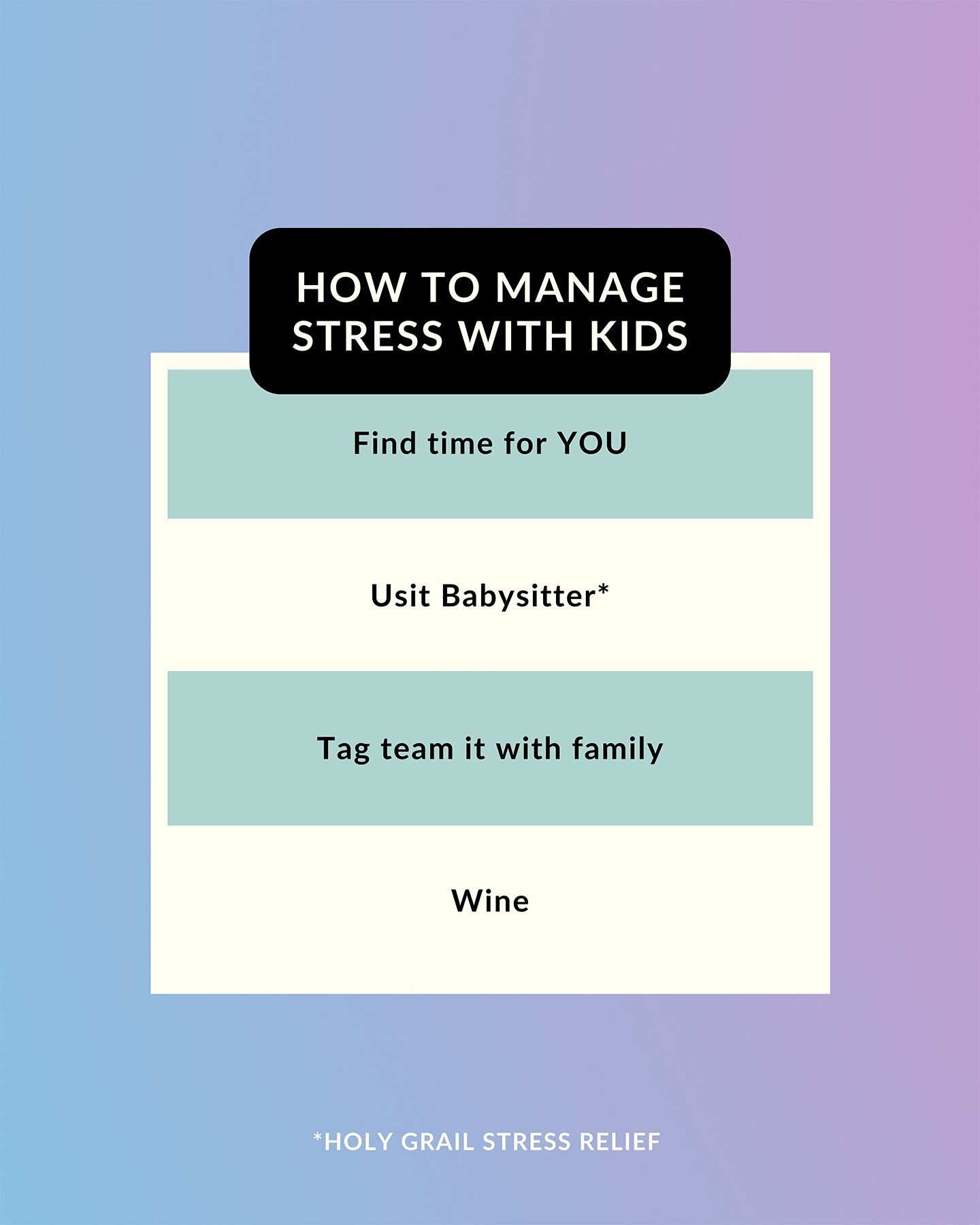 Option #2 is highly recommended. And possibly option #4 🤔 Download the Usit app for premium, on-demand babysitting with college-student sitters! 💥 #Usit