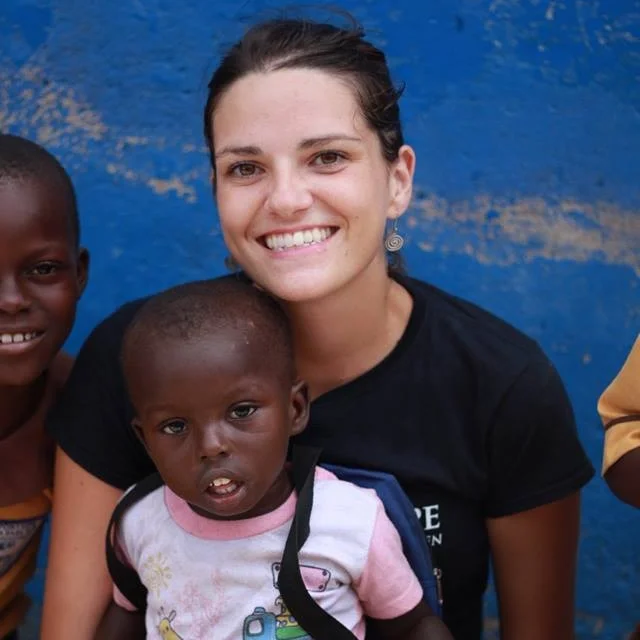 Sara with children from the Point Hope Early Childhood Learning Center.