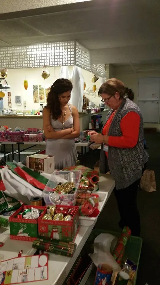 The "Gifting Station" is one of the favorite stops for the girls. It is so much fun for them to pick out gifts that they will be able to put under someone's Christmas tree, selected and wrapped by them personally.