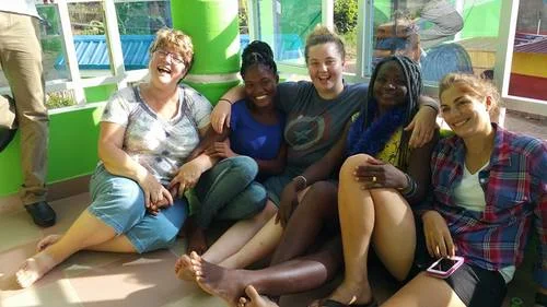 Volunteers and Staff enjoy having fun and working together at Point Hope Ghana