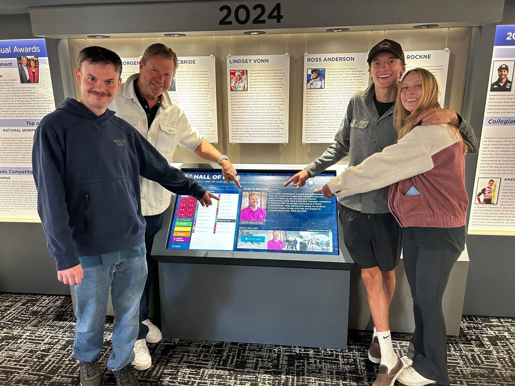 Chad Fleischer's family was in the Museum this week to check out his induction profile in our Hall of Fame exhibition! We were thrilled to have you all.

Shown here (back left) is Chad's brother, Korby Fleischer, and his cousin Allen (AJ) Jones (fron