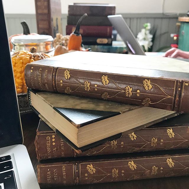 &quot;If a book is well written, I always find it too short&quot;
-Jane Austen (Sense and Sensibility) ❤️
&bull;&bull;&bull;
Tuesdays are for cataloging books for our new site! &bull;&bull;&bull;
We stumbled across these antiquarian Jane Austen's whe