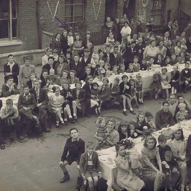 Orbain road in Fulham where my family lived celebrating VE day #endofthewar #veday #fulhamlondon #orbainroad