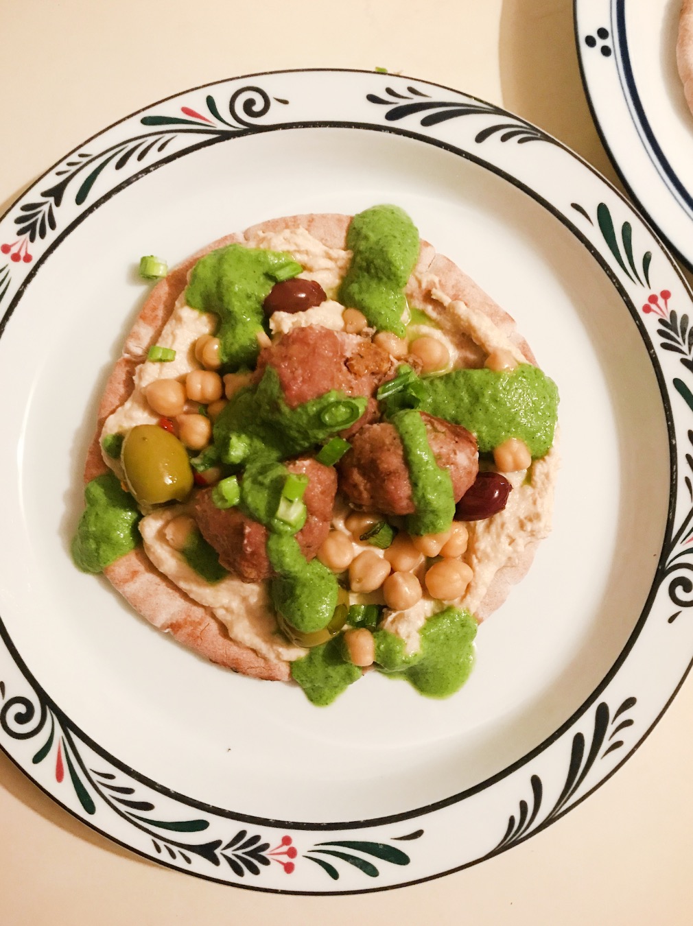  Cumin Turkey Meatballs with Cucumber Mint Dressing on Pita&nbsp; 