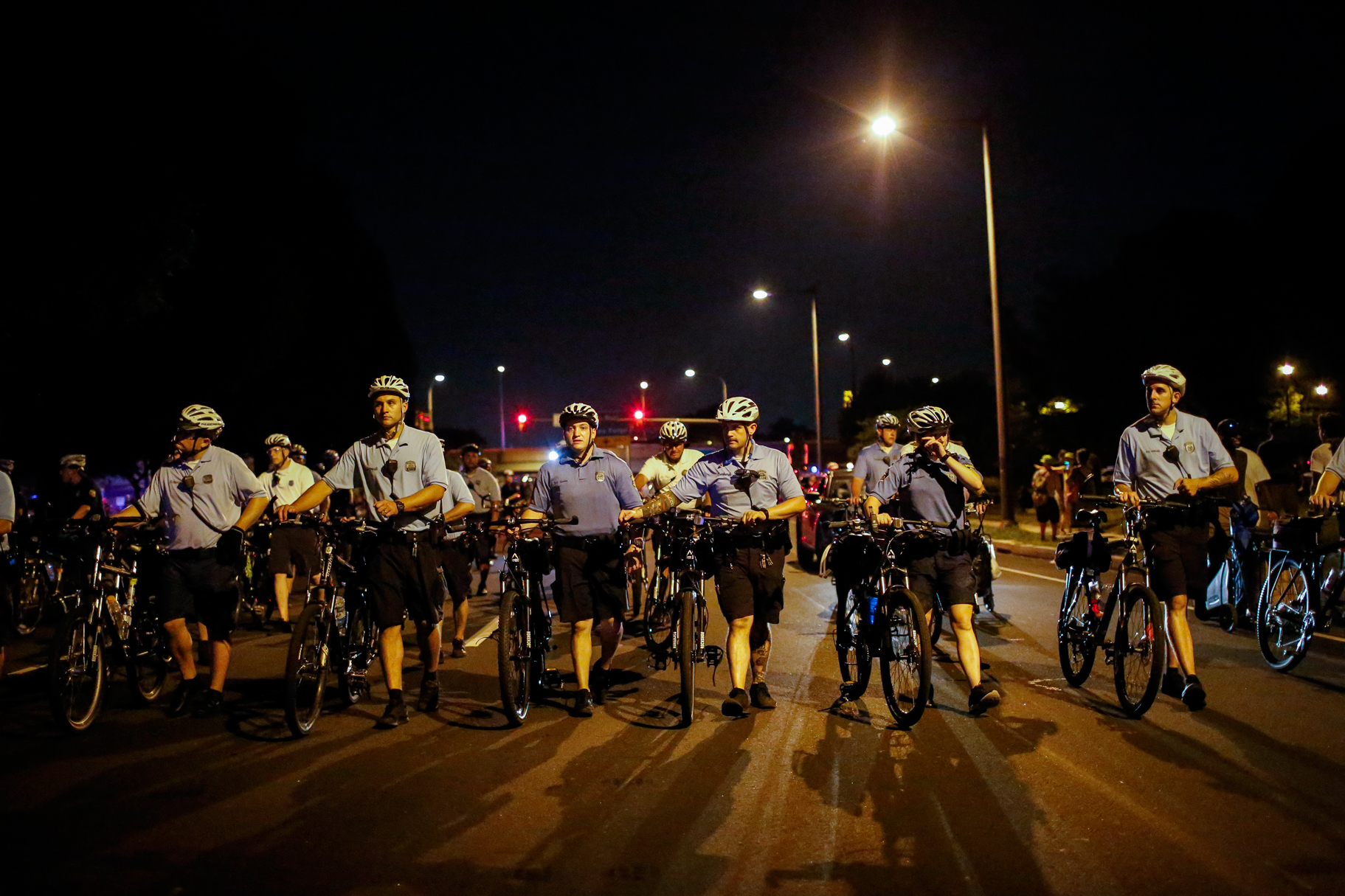 Philly Bicycle Cops Shadowing Protestors