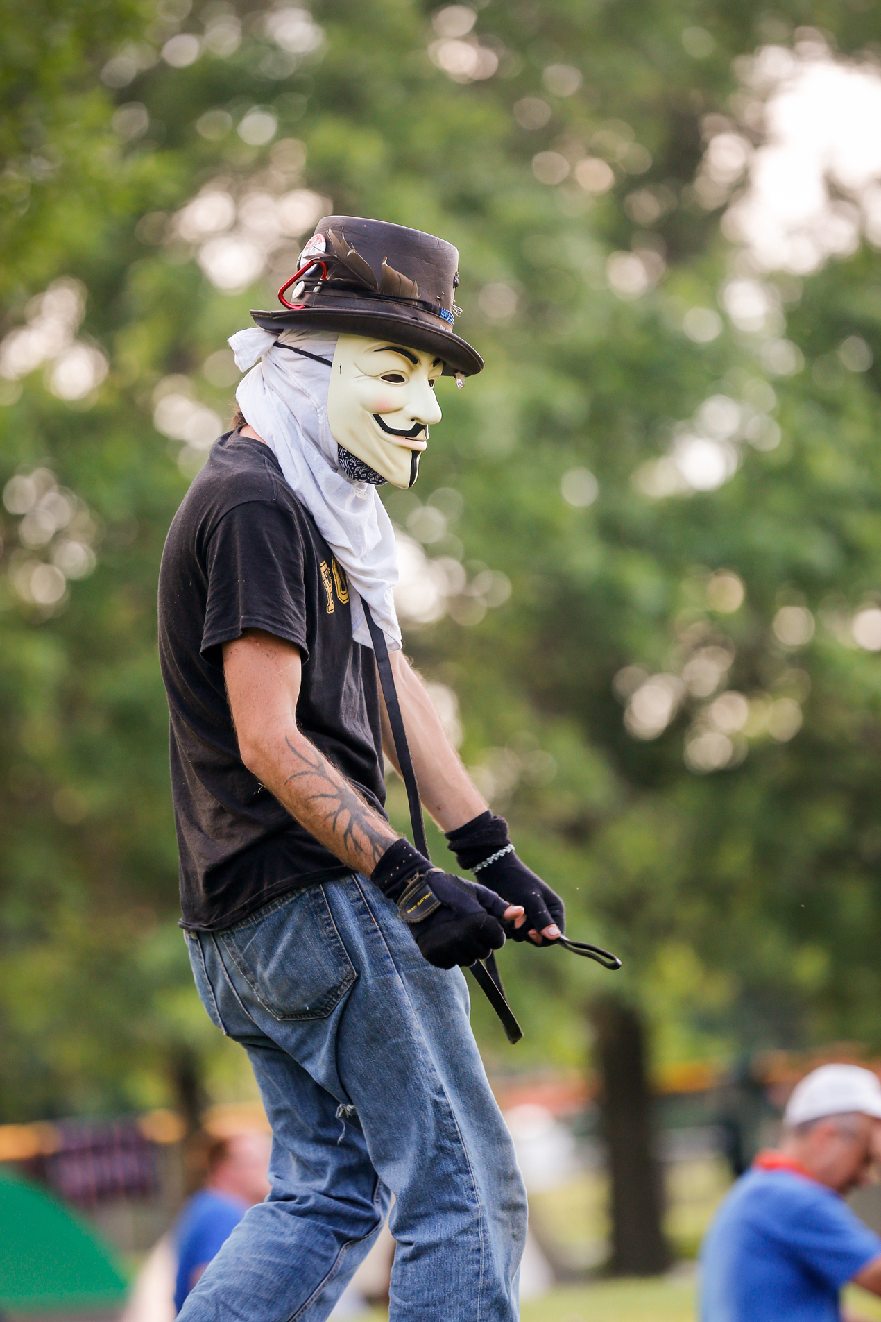 2016 DNC Protestor in Guy Fawkes Mask