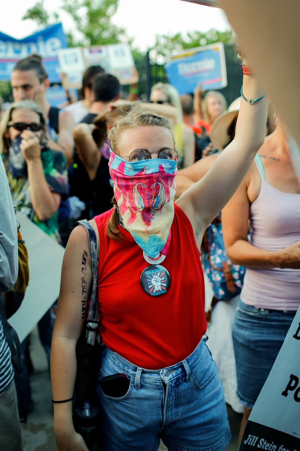 Masked Demonstrator Outside Barricade