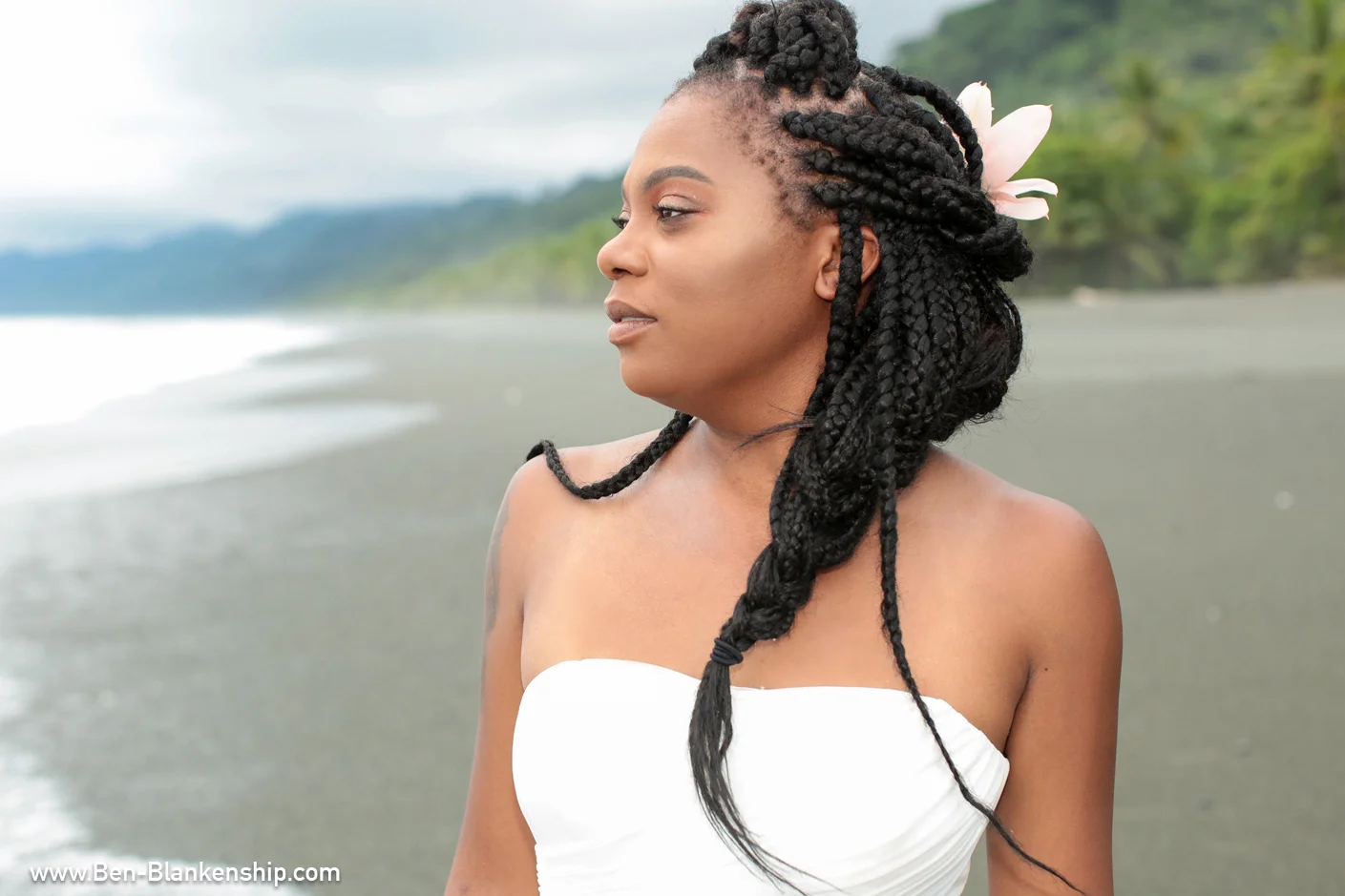 Sherri posing for her individual portraits. Taken in Carate, Costa Rica. June 2018.