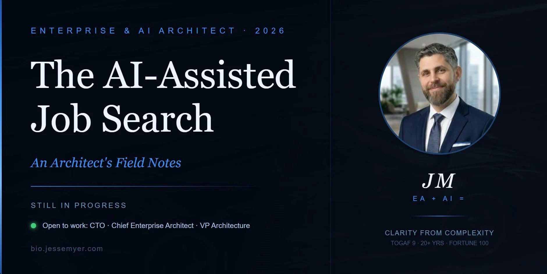 The AI-Assisted Job Search: An Architect's Field Notes (Still In Progress)