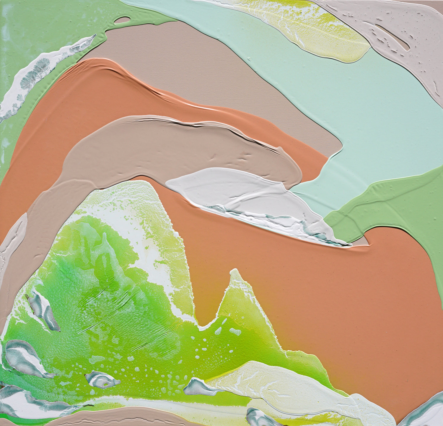 Renee Phillips Vision IV, 2018 30x30 inches Enamel and spray paint on panel