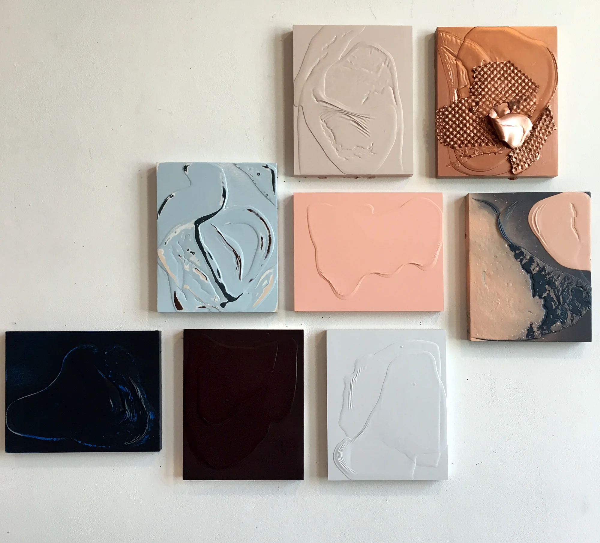 Meditation Studies 8x10 inch works from 'The Shape of Color' Enamel and spray paint on panel