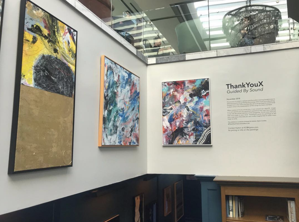ThankYouX ‘Guided by Sound’ exhibition on display at Soho House West Hollywood, CA, November 2018. Curated by Kipton Cronkite.