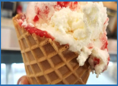 Two Single Waffle Cones at Washtenaw Dairy