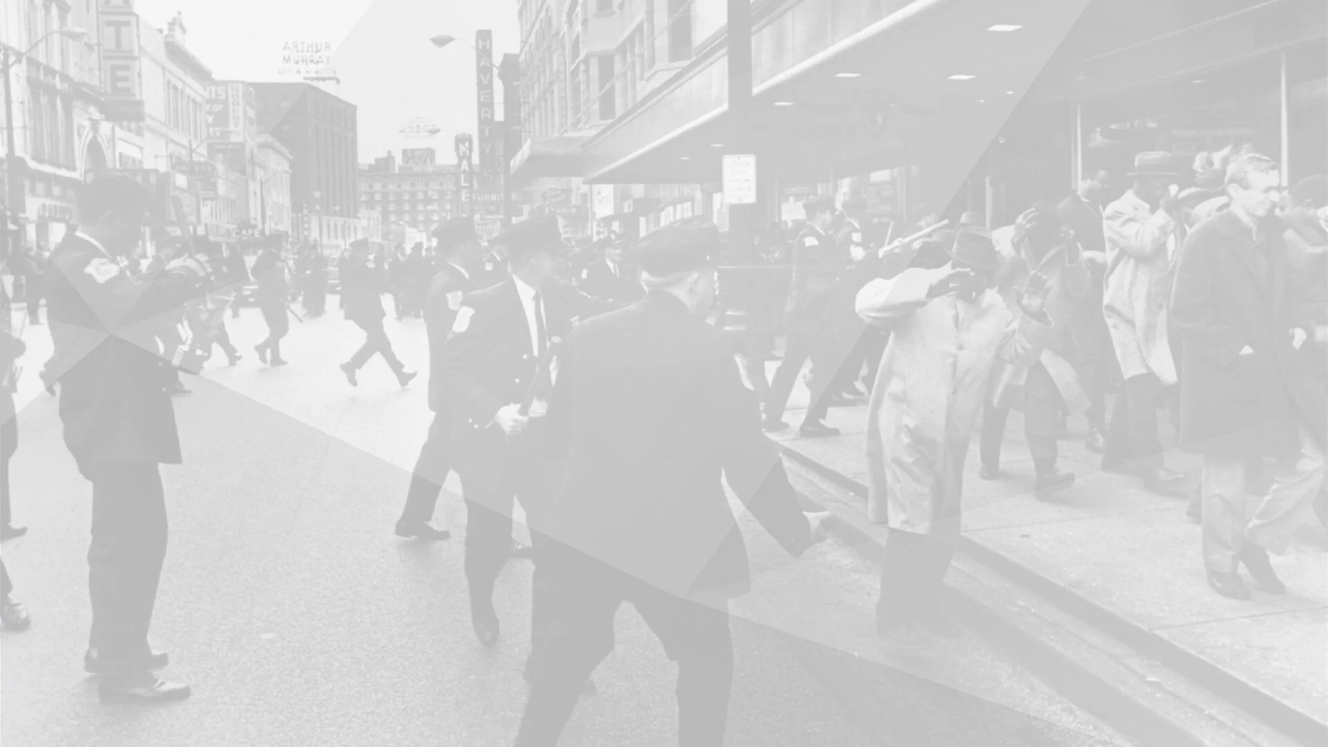 Police attacking sanitation workers in Nashville, Tennessee during a strike in 1968