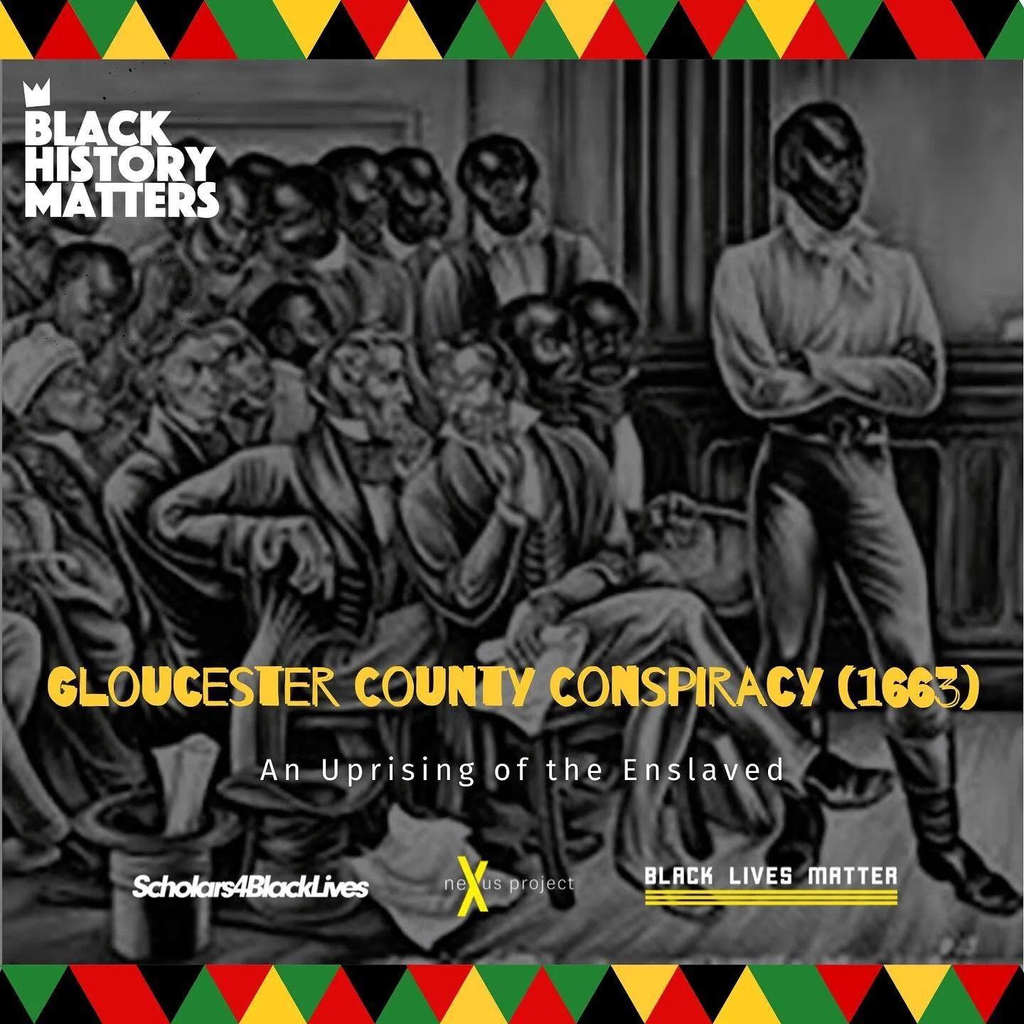 On September 1, 1663, a group of enslaved Africans united forces with European and Indigenous servants to rebel against developing Virginia &quot;establishment.&rdquo; They gathered together and hatched a plan to attack Lt. Col. Francis Willis and ga