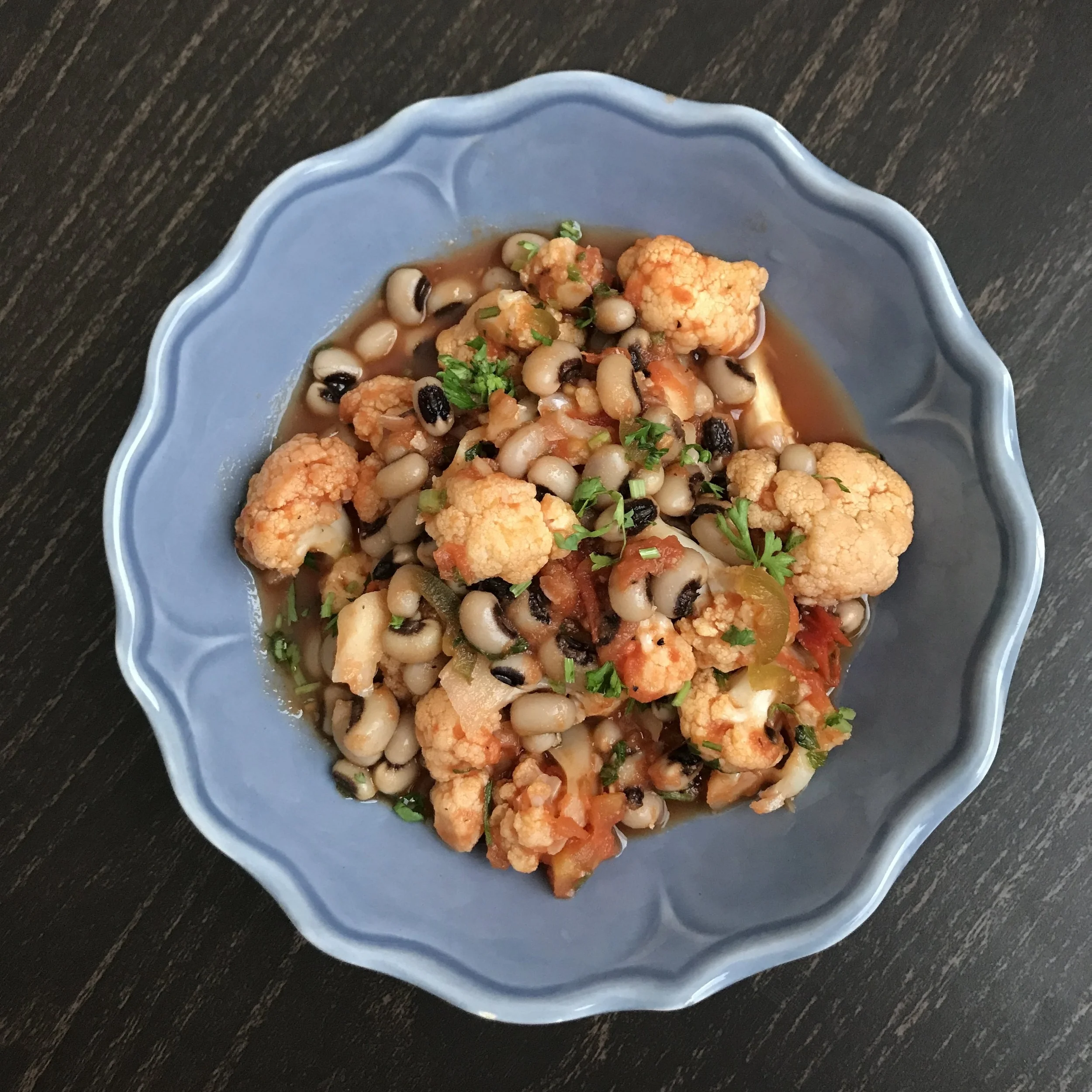Cauliflower with Black-Eyed Peas