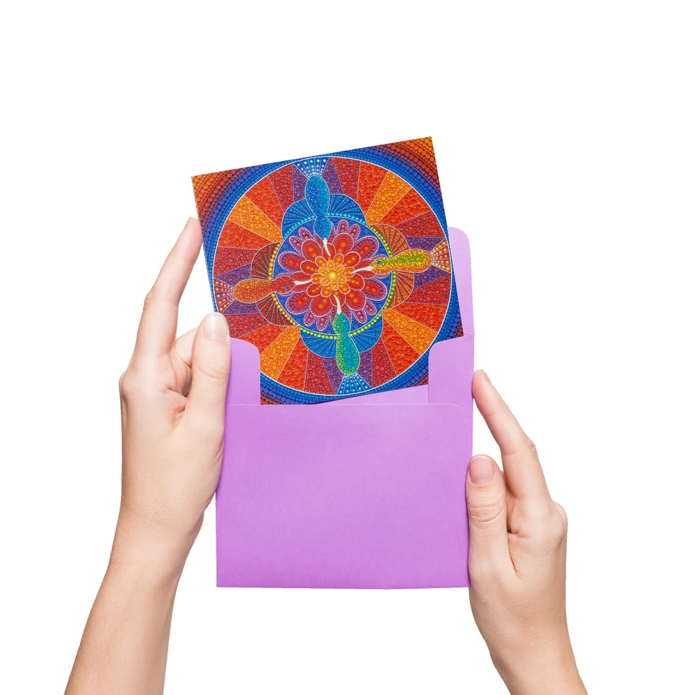 Download Greeting Card Hummingbird Spirit Mandala Colourful Artistry Mandala Stones Elspeth Mclean