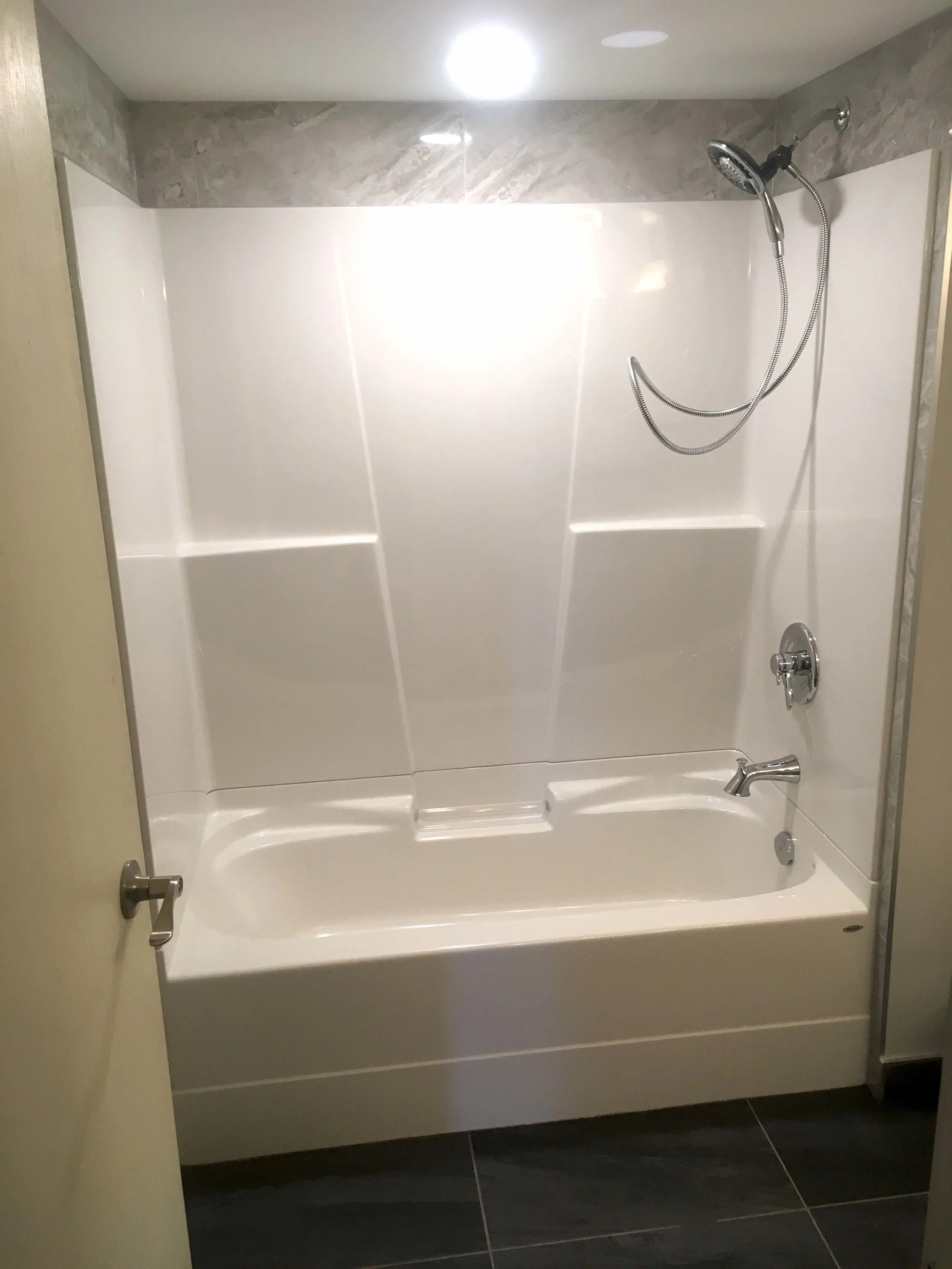 Bathroom renovation in a Kimberley, BC ski resort condo - after.