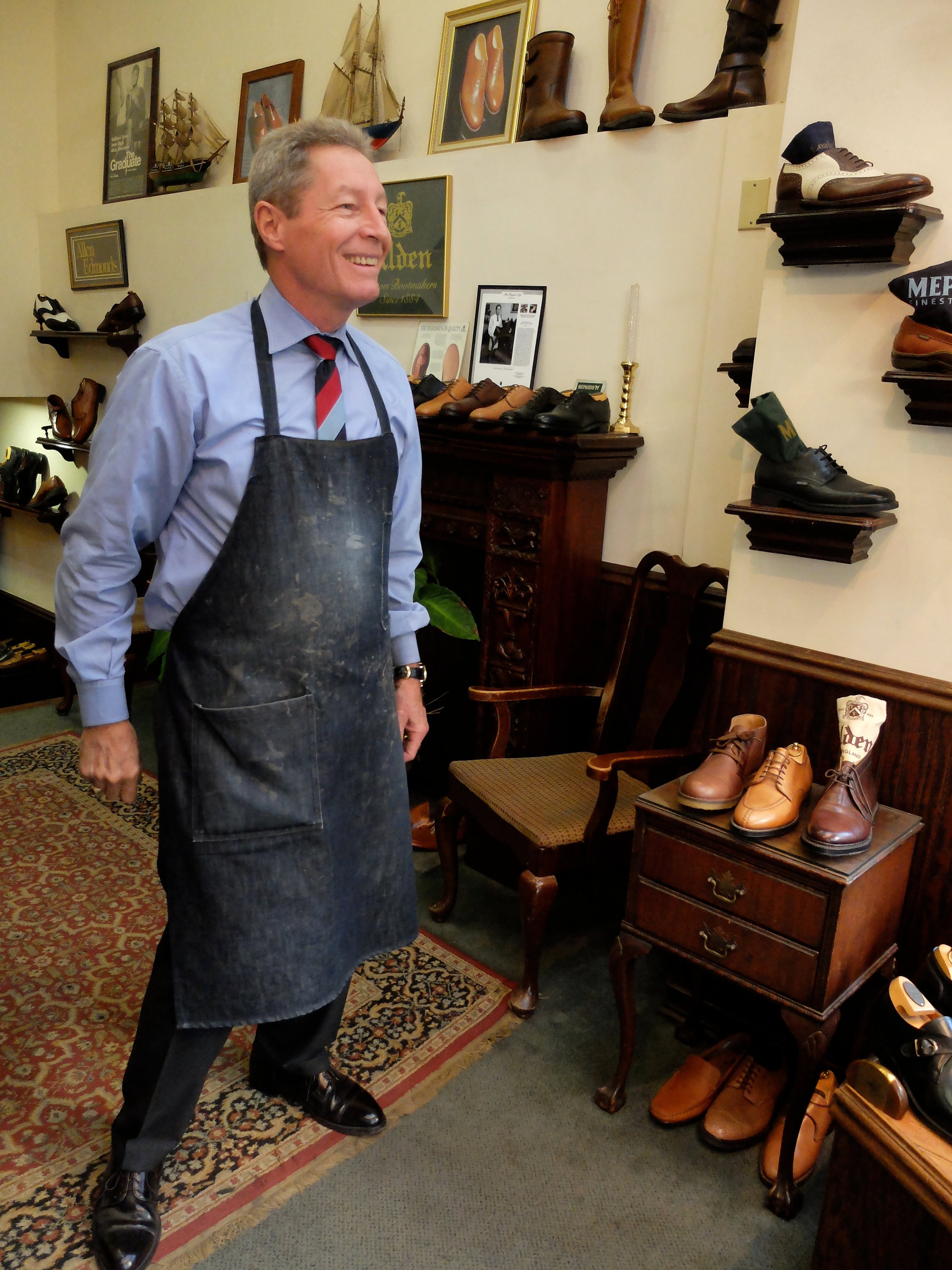 Paul Moorefield - quite a raconteur.  We could have listened to his stories for hours.  His uncle is a 104 y.o. retired dentist.  Oliver Moore Bootmakers - J.S. Elias Inc. Only $3,000/pair.