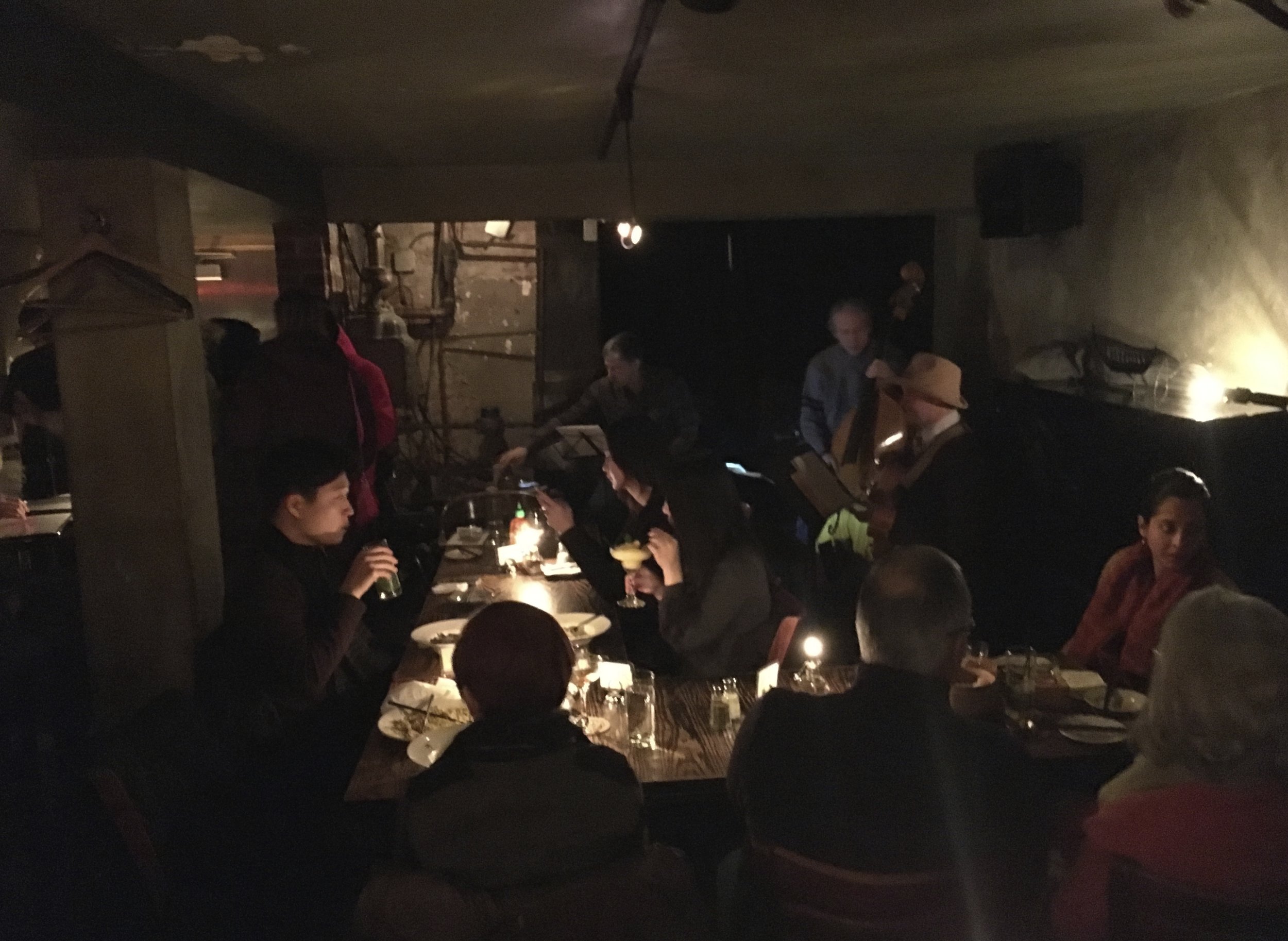 Tomijazz - "Low-key bar & grill featuring Japanese bites & live jazz in a cozy setting with a speakeasy vibe. 239 E 53rd St." Packed.  