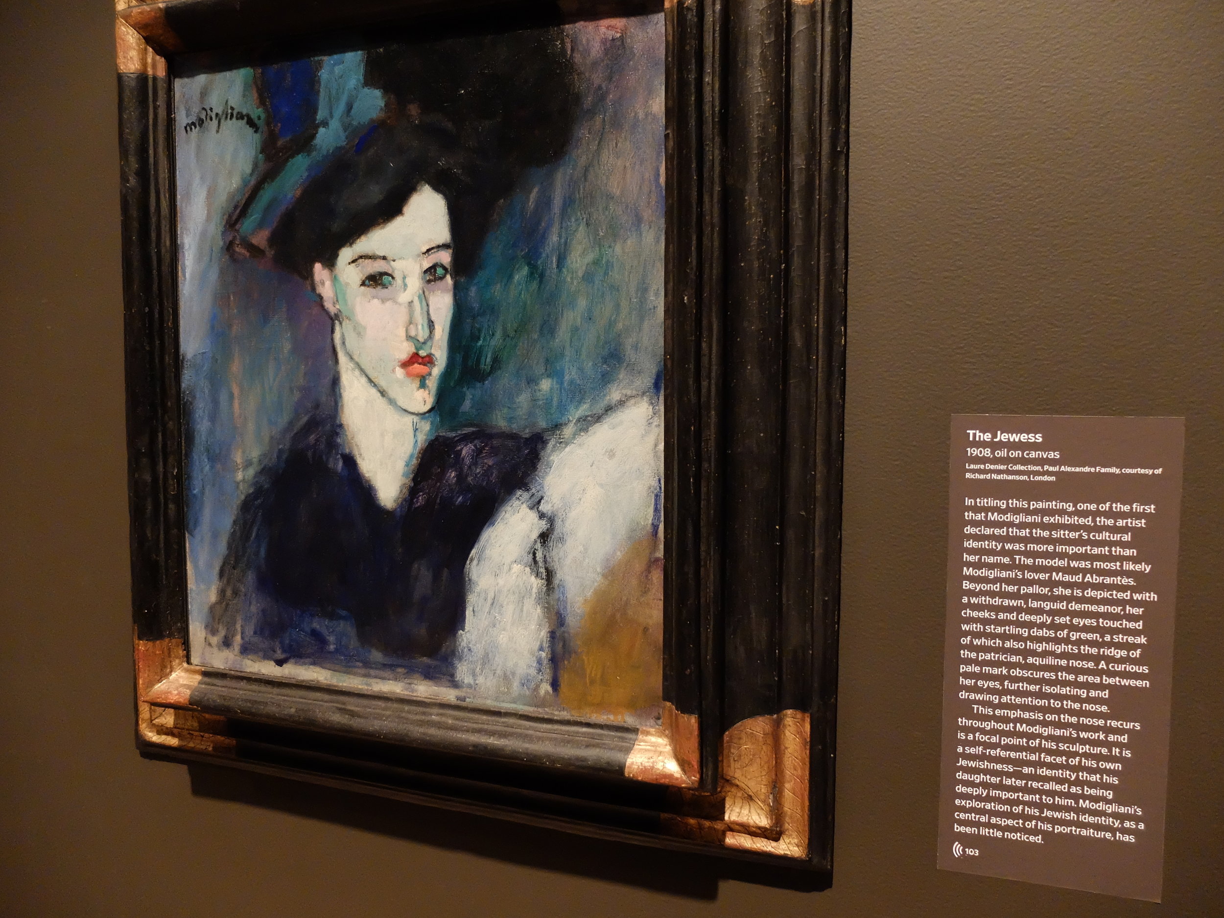 "An Italian Jew with a French mother, he introduced himself: 'My name is Modigliani. I am Jewish.'  As a form of protest, he refused to assimilate."