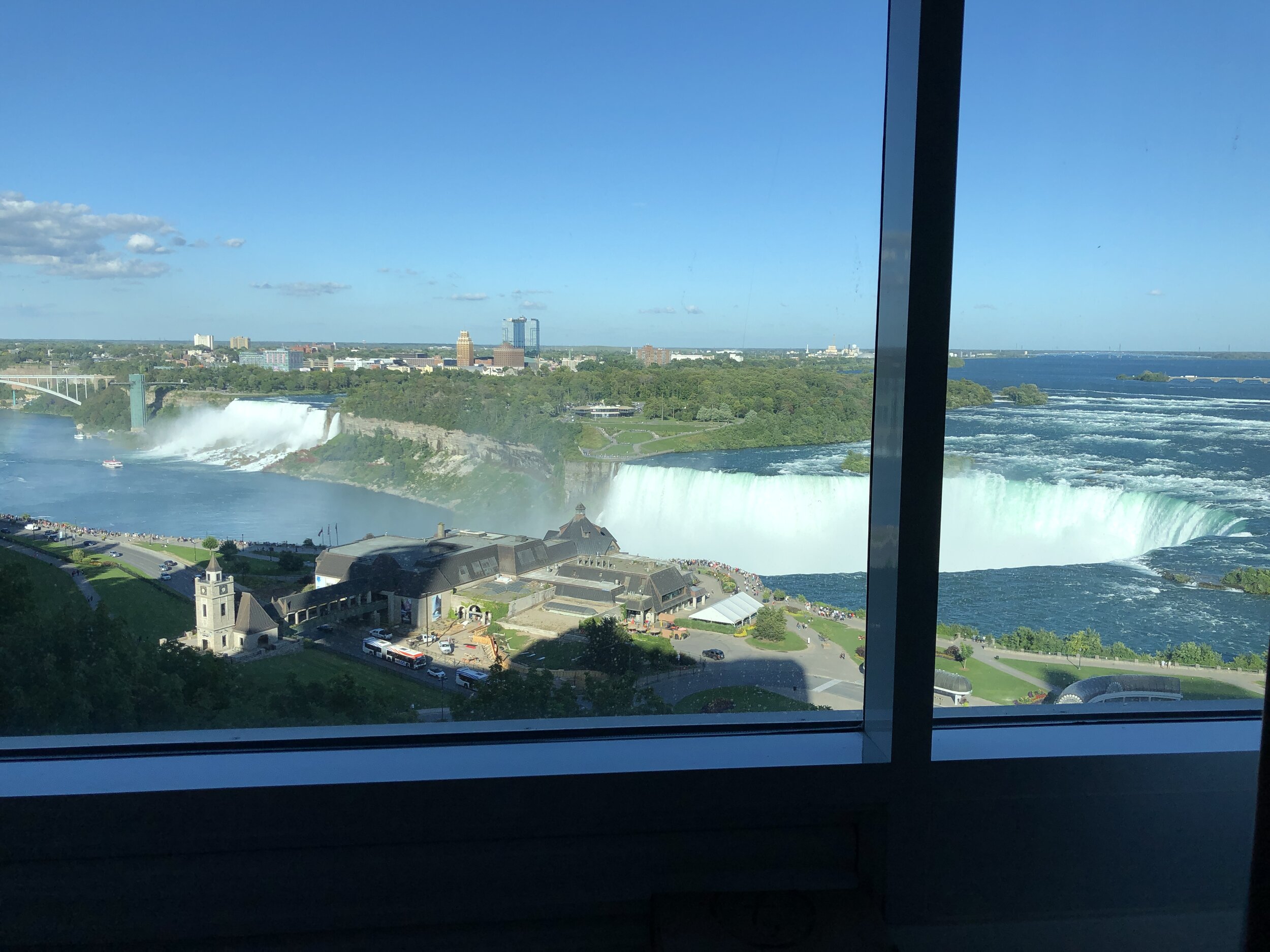 With that view, we had room service for dinner &amp; breakfast.  We anticipated the light show but the fireworks were a pleasant surprise.