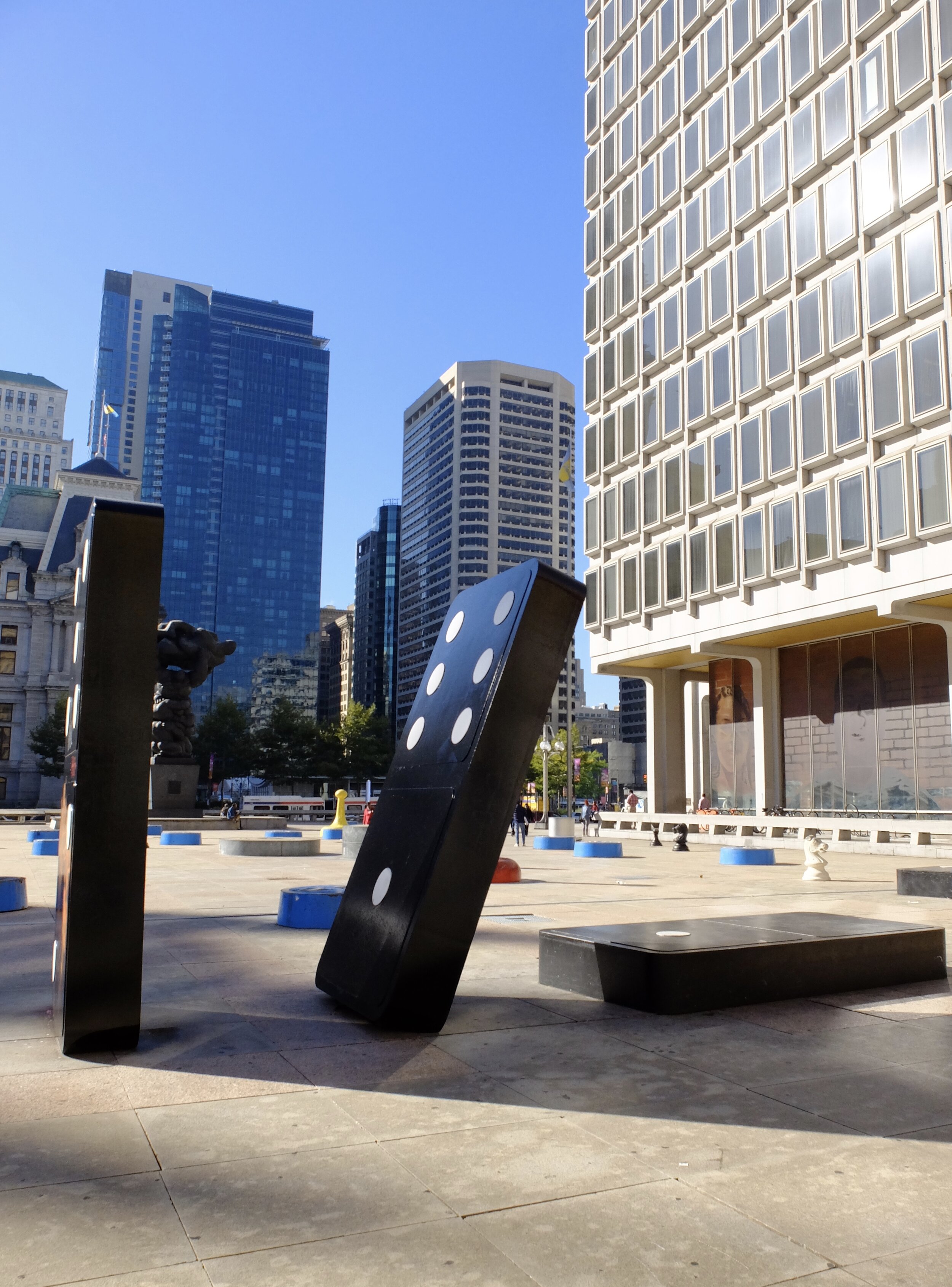 "Your Move" by Daniel Martinez (1957 - ), Renee Petropoulis (1954 - ), Roger White (1952 - ) 1996 - Municipal Services Building Plaza.