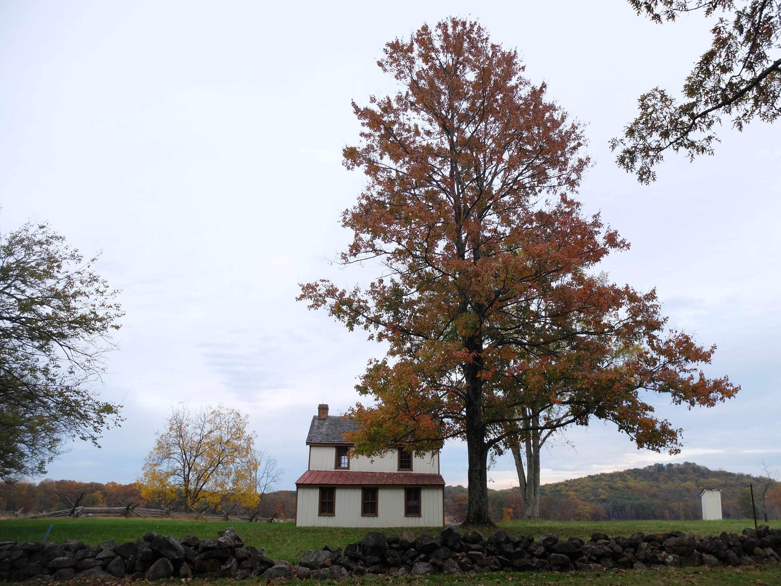 The Snyder Farm survived the 3 days of fighting.  Big Round Top, the topographic high point in which several engagements resulted in Medals of Honor being awarded, is in the background.